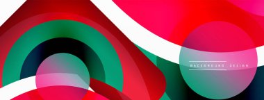 Yaratıcı geometrik duvar kağıdı. Asgari soyut arkaplan. Duvar kağıdı arkaplanı veya iniş sayfası için daire dalga ve yuvarlak şekiller kompozisyon vektör çizimi