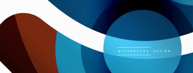 Yaratıcı geometrik duvar kağıdı. Asgari soyut arkaplan. Duvar kağıdı arkaplanı veya iniş sayfası için daire dalga ve yuvarlak şekiller kompozisyon vektör çizimi