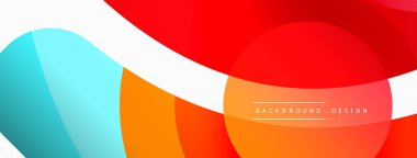 Yaratıcı geometrik duvar kağıdı. Asgari soyut arkaplan. Duvar kağıdı arkaplanı veya iniş sayfası için daire dalga ve yuvarlak şekiller kompozisyon vektör çizimi