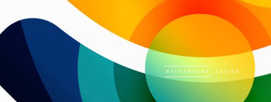 Yaratıcı geometrik duvar kağıdı. Asgari soyut arkaplan. Duvar kağıdı arkaplanı veya iniş sayfası için daire dalga ve yuvarlak şekiller kompozisyon vektör çizimi