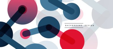 Soyut arkaplan. Yuvarlak noktalar çizgilerle birleşti. Duvar kağıdı, afiş, arkaplan veya iniş için moda tekno iş şablonu