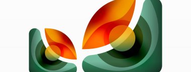 Renkli geometrik şekilli soyut arkaplan. Yuvarlak şekilli, daire ve çizgilerle çok güzel bir arka plan. Geometrik tasarım. Vektör illüstrasyonu