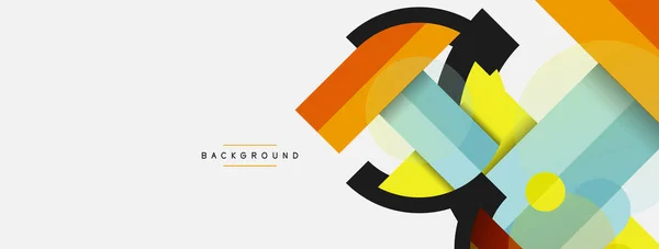 Ronde geometrische vormen lijnen en cirkels. Vector sjabloon voor achtergrond wallpaper banner of landing page — Stockvector