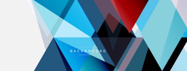 Mozaik üçgenler geometrik arkaplan. Tekno veya iş konsepti, duvar kağıdı, afiş, arkaplan, iniş sayfası deseni