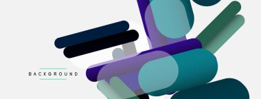 Yuvarlak şekiller ve çizgiler üst üste biniyor. Duvar kağıdı afişi veya iniş sayfası için vektör illüstrasyonu