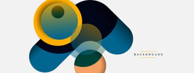 Yaratıcı geometrik duvar kağıdı. Asgari soyut arkaplan. Duvar kağıdı arkaplanı veya iniş sayfası için daire bileşimi vektör çizimi