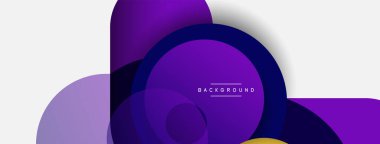 Çember ve yuvarlak şekiller soyut arkaplan. Duvar kağıdı afişi veya iniş sayfası için vektör illüstrasyonu