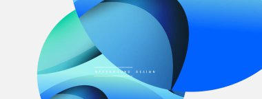 Yaratıcı geometrik duvar kağıdı. Asgari soyut arkaplan. Duvar kağıdı arkaplanı veya iniş sayfası için daire ve dalga kompozisyon vektör çizimi