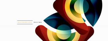 Yaratıcı geometrik duvar kağıdı. Asgari soyut arkaplan. Duvar kağıdı arkaplanı veya iniş sayfası için daire dalga ve yuvarlak şekiller kompozisyon vektör çizimi