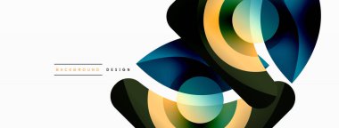 Yaratıcı geometrik duvar kağıdı. Asgari soyut arkaplan. Duvar kağıdı arkaplanı veya iniş sayfası için daire dalga ve yuvarlak şekiller kompozisyon vektör çizimi