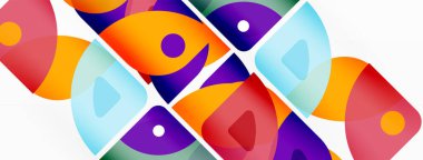 Çizgiler, kareler, daireler ve üçgenler. Duvar kağıdı, pankart, arkaplan, sunum veya iniş sayfası için Geometrik soyut arkaplan