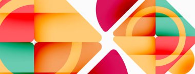 Yaratıcı geometrik duvar kağıdı. Asgari soyut arkaplan. Duvar kağıdı arkaplanı veya iniş sayfası için üçgenler ve daireler kompozisyon vektör çizimi