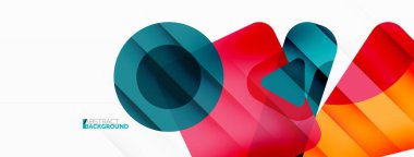 İlkel geometrik şekiller - çizgi, üçgen, kare ve daire bileşimi. Duvar kağıdı, pankart, arkaplan, iniş sayfası için vektör geometrik asgari özet arkaplan