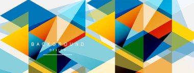 Renkli üçgen bileşimi, geometrik soyut arkaplan. Tekno veya iş konsepti, duvar kağıdı, afiş, arkaplan, iniş sayfası deseni