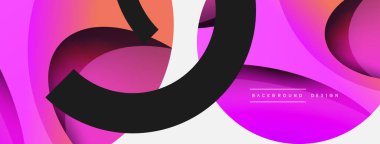 Yaratıcı geometrik duvar kağıdı. Asgari soyut arkaplan. Duvar kağıdı arkaplanı veya iniş sayfası için daire ve dalga kompozisyon vektör çizimi