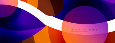 Yaratıcı geometrik duvar kağıdı. Asgari soyut arkaplan. Duvar kağıdı arkaplanı veya iniş sayfası için daire dalga ve yuvarlak şekiller kompozisyon vektör çizimi