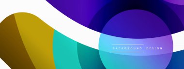 Yaratıcı geometrik duvar kağıdı. Asgari soyut arkaplan. Duvar kağıdı arkaplanı veya iniş sayfası için daire dalga ve yuvarlak şekiller kompozisyon vektör çizimi