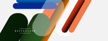 Yuvarlak şekiller ve çizgiler üst üste biniyor. Duvar kağıdı afişi veya iniş sayfası için vektör illüstrasyonu