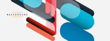 Yuvarlak şekiller ve çizgiler üst üste biniyor. Duvar kağıdı afişi veya iniş sayfası için vektör illüstrasyonu