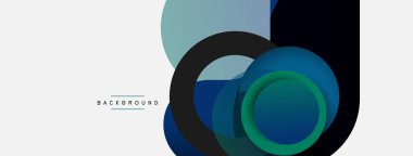 Çember ve yuvarlak şekiller soyut arkaplan. Duvar kağıdı afişi veya iniş sayfası için vektör illüstrasyonu