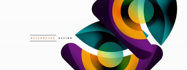 Yaratıcı geometrik duvar kağıdı. Asgari soyut arkaplan. Duvar kağıdı arkaplanı veya iniş sayfası için daire dalga ve yuvarlak şekiller kompozisyon vektör çizimi