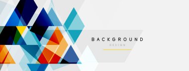 Renkli üçgen bileşimi, geometrik soyut arkaplan. Tekno veya iş konsepti, duvar kağıdı, afiş, arkaplan, iniş sayfası deseni