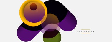 Yaratıcı geometrik duvar kağıdı. Asgari soyut arkaplan. Duvar kağıdı arkaplanı veya iniş sayfası için daire bileşimi vektör çizimi