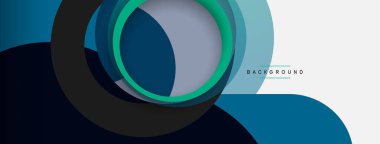 Yaratıcı geometrik duvar kağıdı. Asgari soyut arkaplan. Duvar kağıdı arkaplanı veya iniş sayfası için daire bileşimi vektör çizimi