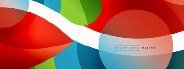 Yaratıcı geometrik duvar kağıdı. Asgari soyut arkaplan. Duvar kağıdı arkaplanı veya iniş sayfası için daire dalga ve yuvarlak şekiller kompozisyon vektör çizimi