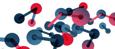 Çizgi noktaları geometrik soyut arkaplan bağlantıları. Çizgilerle birbirine bağlı çemberler. Duvar kağıdı, afiş, arkaplan veya iniş için moda tekno iş şablonu