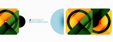 Yaratıcı geometrik duvar kağıdı. Asgari soyut arkaplan. Duvar kağıdı arkaplanı veya iniş sayfası için üçgenler ve daireler kompozisyon vektör çizimi