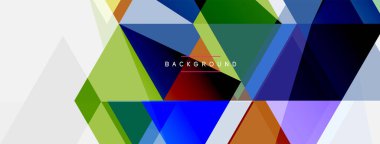 Renkli üçgen bileşimi, geometrik soyut arkaplan. Tekno veya iş konsepti, duvar kağıdı, afiş, arkaplan, iniş sayfası deseni