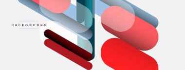 Yuvarlak şekiller ve çizgiler üst üste biniyor. Duvar kağıdı afişi veya iniş sayfası için vektör illüstrasyonu