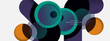 Yaratıcı geometrik duvar kağıdı. Asgari soyut arkaplan. Duvar kağıdı arkaplanı veya iniş sayfası için daire bileşimi vektör çizimi