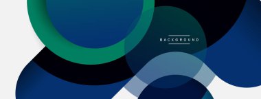 Çember ve yuvarlak şekiller soyut arkaplan. Duvar kağıdı afişi veya iniş sayfası için vektör illüstrasyonu