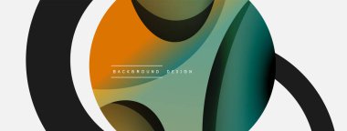 Yaratıcı geometrik duvar kağıdı. Asgari soyut arkaplan. Duvar kağıdı arkaplanı veya iniş sayfası için daire ve dalga kompozisyon vektör çizimi