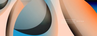 Yaratıcı geometrik duvar kağıdı. Asgari soyut arkaplan. Duvar kağıdı arkaplanı veya iniş sayfası için daire ve dalga kompozisyon vektör çizimi