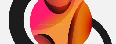 Yaratıcı geometrik duvar kağıdı. Asgari soyut arkaplan. Duvar kağıdı arkaplanı veya iniş sayfası için daire ve dalga kompozisyon vektör çizimi