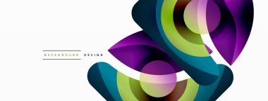 Yaratıcı geometrik duvar kağıdı. Asgari soyut arkaplan. Duvar kağıdı arkaplanı veya iniş sayfası için daire dalga ve yuvarlak şekiller kompozisyon vektör çizimi