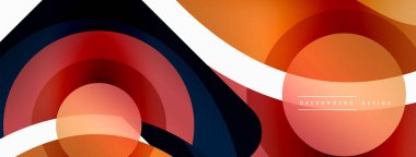 Yaratıcı geometrik duvar kağıdı. Asgari soyut arkaplan. Duvar kağıdı arkaplanı veya iniş sayfası için daire dalga ve yuvarlak şekiller kompozisyon vektör çizimi