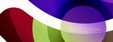 Yaratıcı geometrik duvar kağıdı. Asgari soyut arkaplan. Duvar kağıdı arkaplanı veya iniş sayfası için daire dalga ve yuvarlak şekiller kompozisyon vektör çizimi