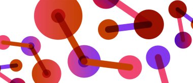 Soyut arkaplan. Yuvarlak noktalar çizgilerle birleşti. Duvar kağıdı, afiş, arkaplan veya iniş için moda tekno iş şablonu