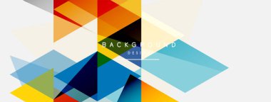 Renkli üçgen bileşimi, geometrik soyut arkaplan. Tekno veya iş konsepti, duvar kağıdı, afiş, arkaplan, iniş sayfası deseni