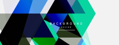 Renkli üçgen bileşimi, geometrik soyut arkaplan. Tekno veya iş konsepti, duvar kağıdı, afiş, arkaplan, iniş sayfası deseni