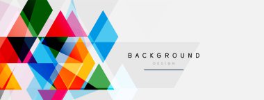 Renkli üçgen bileşimi, geometrik soyut arkaplan. Tekno veya iş konsepti, duvar kağıdı, afiş, arkaplan, iniş sayfası deseni