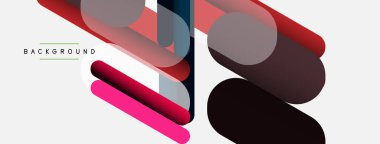 Yuvarlak şekiller ve çizgiler üst üste biniyor. Duvar kağıdı afişi veya iniş sayfası için vektör illüstrasyonu