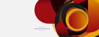 Yaratıcı geometrik duvar kağıdı. Asgari soyut arkaplan. Duvar kağıdı arkaplanı veya iniş sayfası için daire bileşimi vektör çizimi