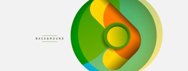 Çember ve yuvarlak şekiller soyut arkaplan. Duvar kağıdı afişi veya iniş sayfası için vektör illüstrasyonu