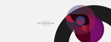 Vektör yuvarlak şekilli daireler minimum geometrik arkaplan. Duvar kağıdı afişi veya iniş sayfası için vektör illüstrasyonu