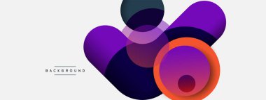 Çember ve yuvarlak şekiller soyut arkaplan. Duvar kağıdı afişi veya iniş sayfası için vektör illüstrasyonu